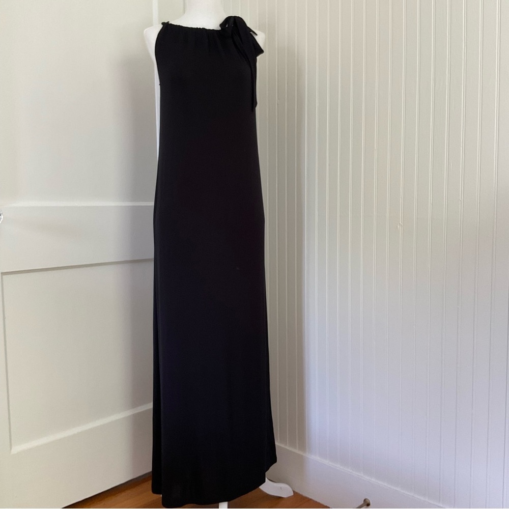Cabi Bow Halter Maxi Dress Black